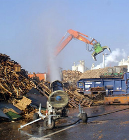 Stofbestrijding met nevelkanonnen